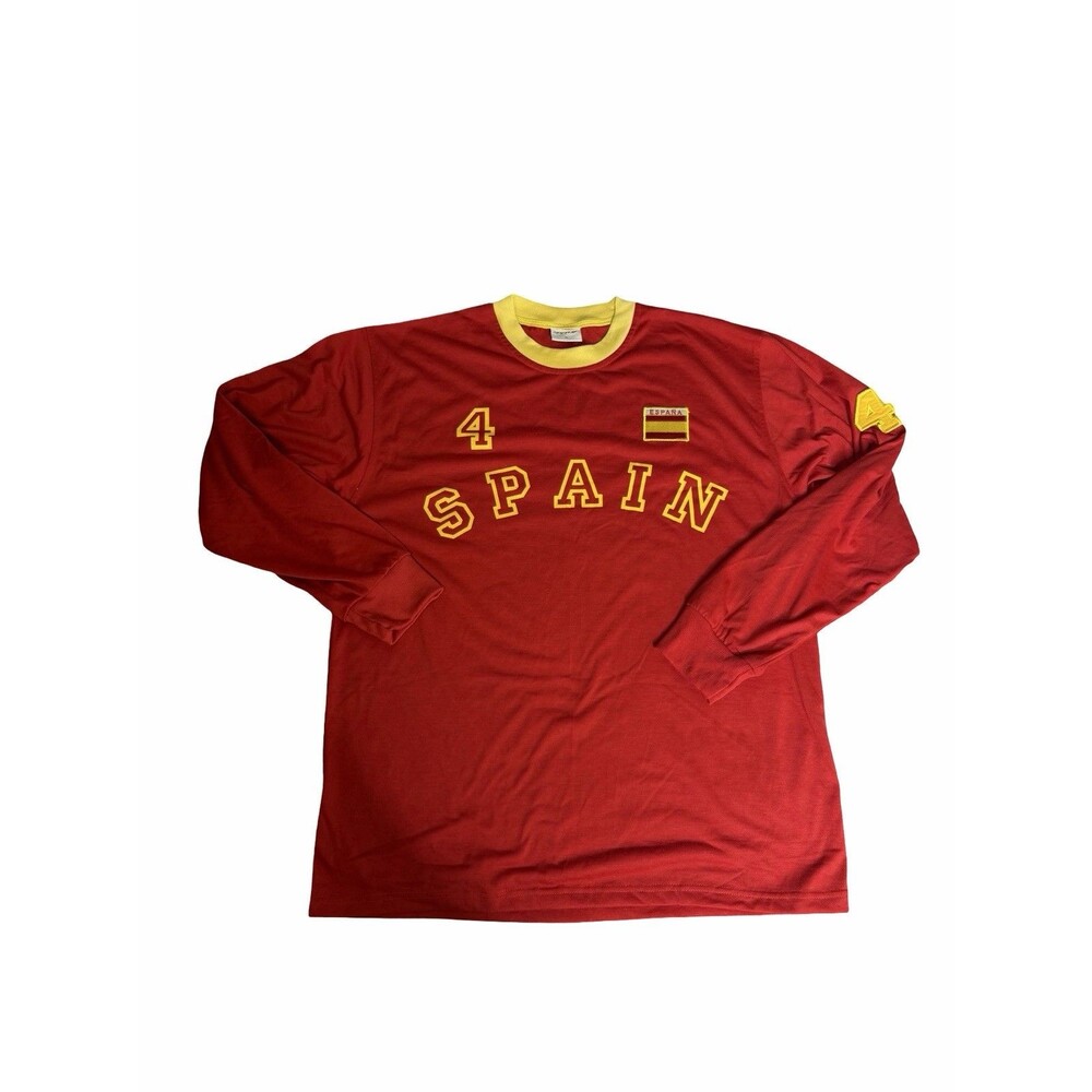 Spain Soccer Jersey Long Sleeve T Shirt Men Size Xlarge